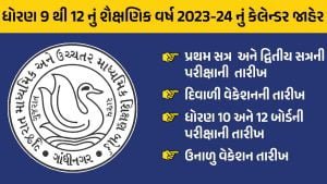 Gujarat board exam calendar 2024 pdf download